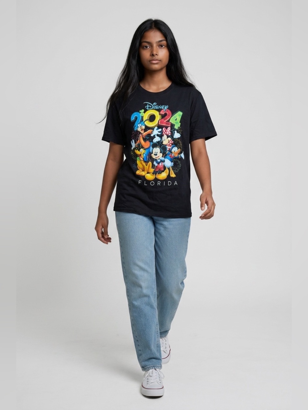Disney Black 2024 Florida Character Graphic Tee - Picture 1 of 4